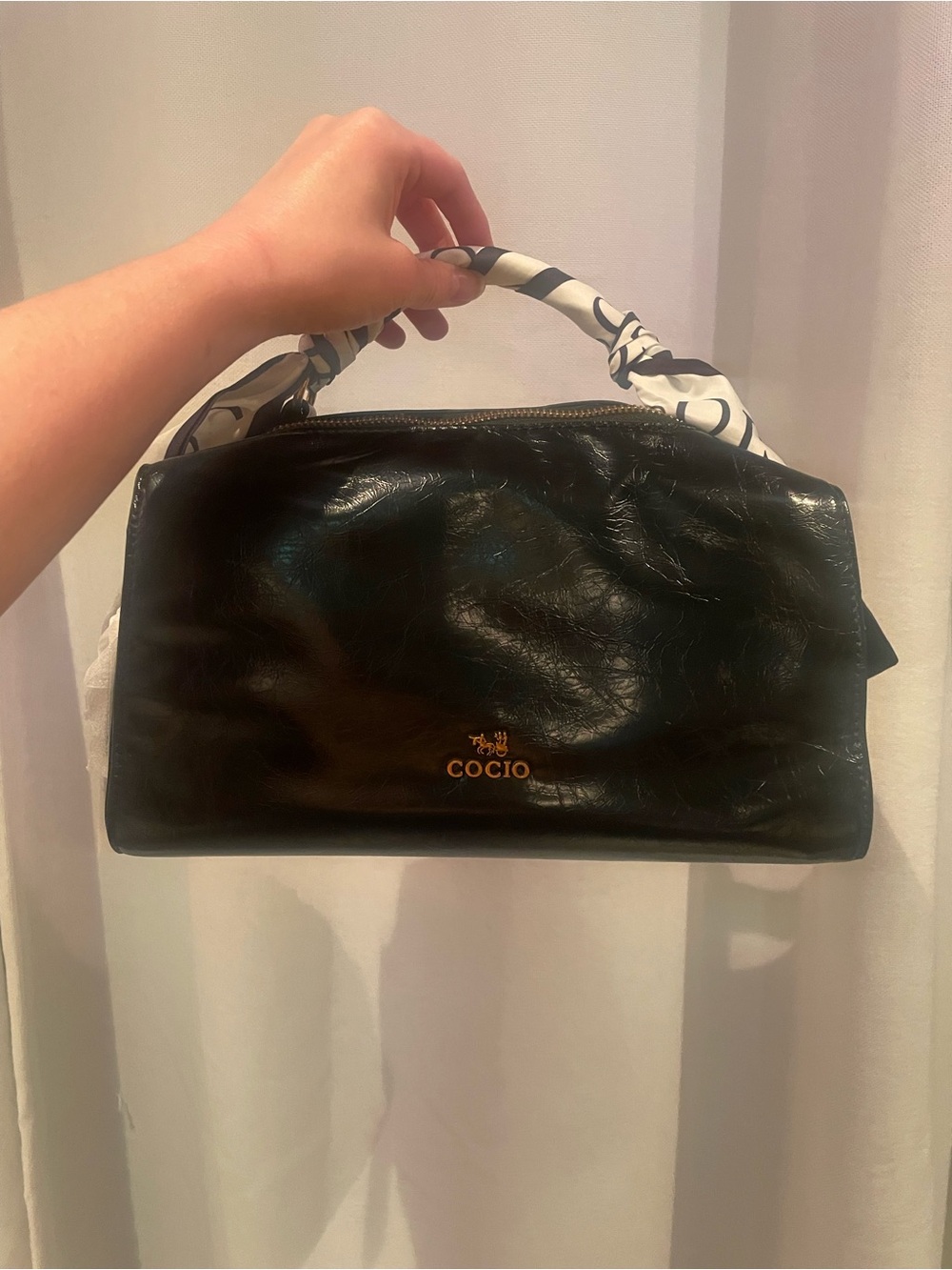 NWT Black Leather Top-Handle Women's Bag